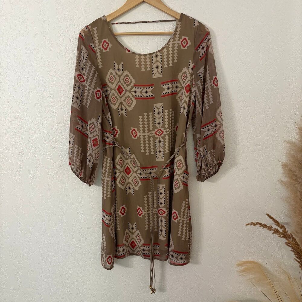 Millibon Southwestern Dress Knee Length Size Large